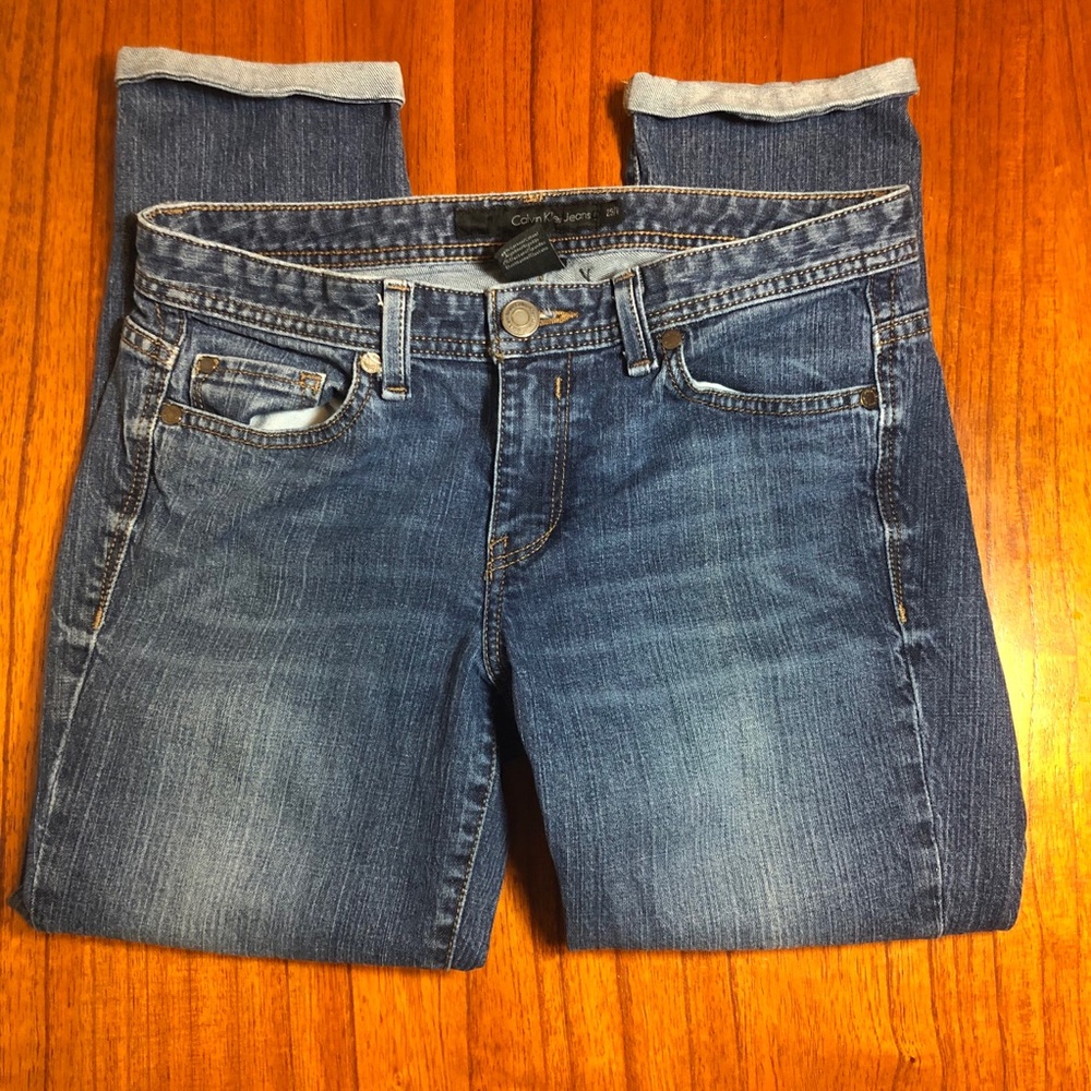 Calvin Klein rolled cropped jeans